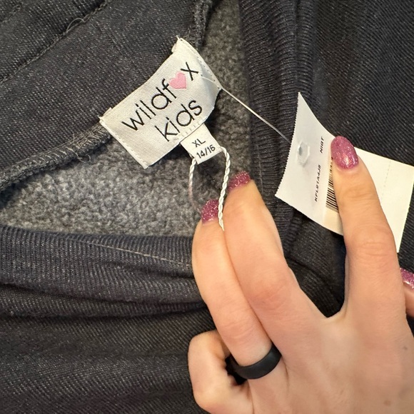 Wildfox Kids Black Joggers with Rainbow Design XL (14/16) - Picture 3 of 5